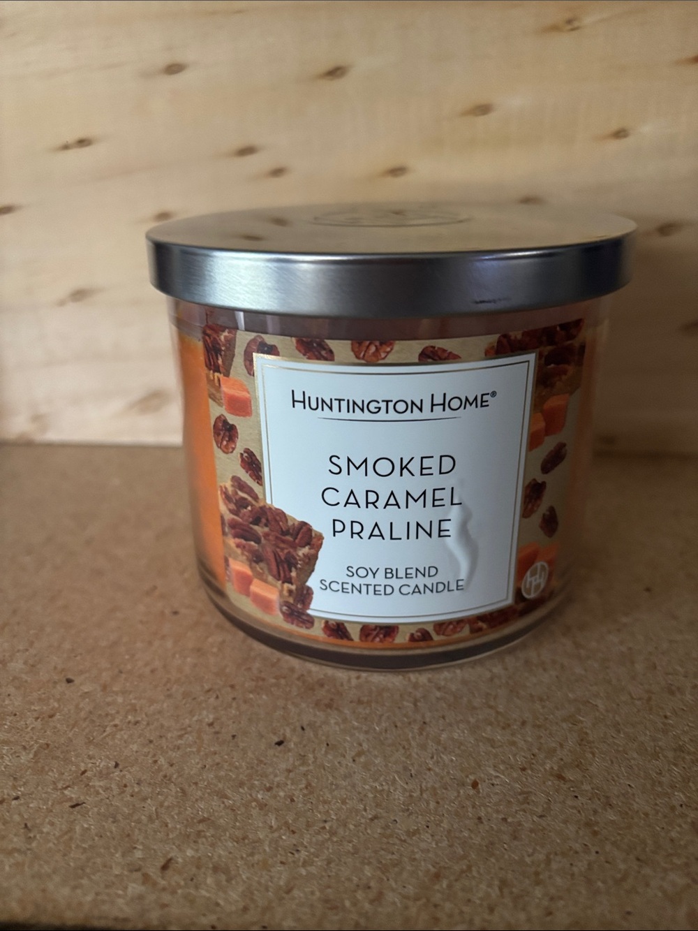 Huntington Home Smoked Caramel Praline Candle - Orange, Brown